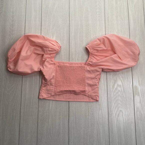 Abercrombie & Fitch Women's Pink Puff Sleeve Crop Top Size Small - Picture 3 of 10